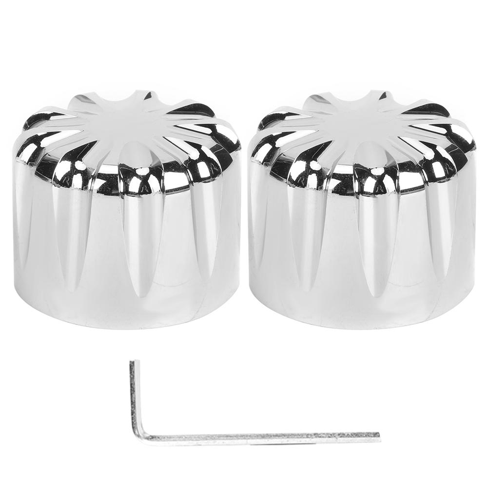 Pair of Motorcycle CNC Aluminum Axle Nut Cap Cover Water Drop Type Fit for Electra Road Glides