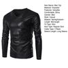 Men Top Slim Fit V Neck Long Sleeve T-shirt Trendy Shiny Bronzing Gloss Men Blouse for Parties Stage Proms