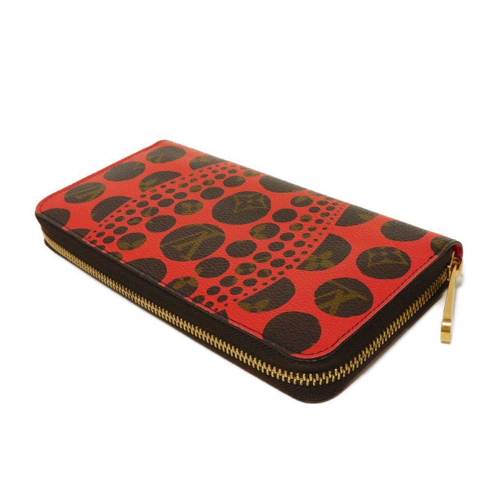 Used 12564 Zippy Wallet M60450 7940 Yayoi Kusama Brown Red Old Model Monogram Pumpkin Dot Rouge Unisex from Japan