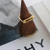 Geometric Smooth CHCI Thin Ring Titanium Steel Fashion Ring Women's Personality Hollow Jewelry