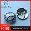Hot Car Sticker 42mm 3 Pins Car Emblem Front Top Grille Black Blue Star Wheat Curved Badge for Mercedes Benz Old C E S C200 E300