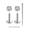 3 PCS ASTM-F136 G23 Titanium Steel Labret Lip Piercing Men Women Round CZ Crystal Ear Cartilage Helix Piercings 6/8/10MM