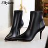 Fashion Eilyken Winter Zipper Ankle Boots Women Sexy Stiletto High Heels Shoes Fashion Pointed Toe Party Ladies Pumps