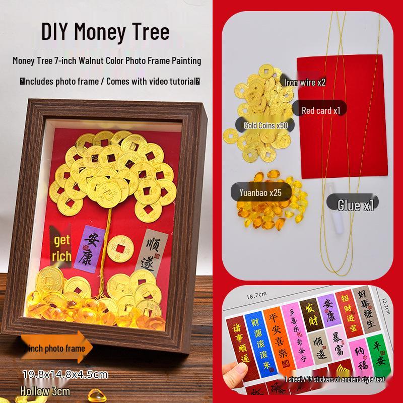 Dragon Boat Festival Coin Tree DIY Photo Frame Set: Home Decor & Gift