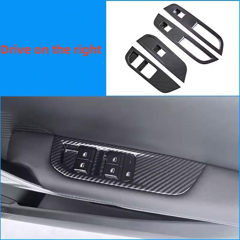 WAK1  LHD/RHD Car Window Control Lift Panel Cover Sticker Carbon Fiber 4pcs for MG4 MG 4 EV Mulan 2023- 2024 Acc.