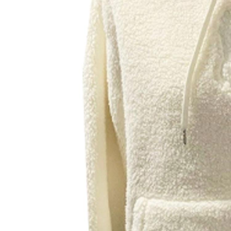 Polo Ralph Lauren Solid Color Hooded Long Sleeve Fleece Jacket Women jackets Ivory 211866343-002