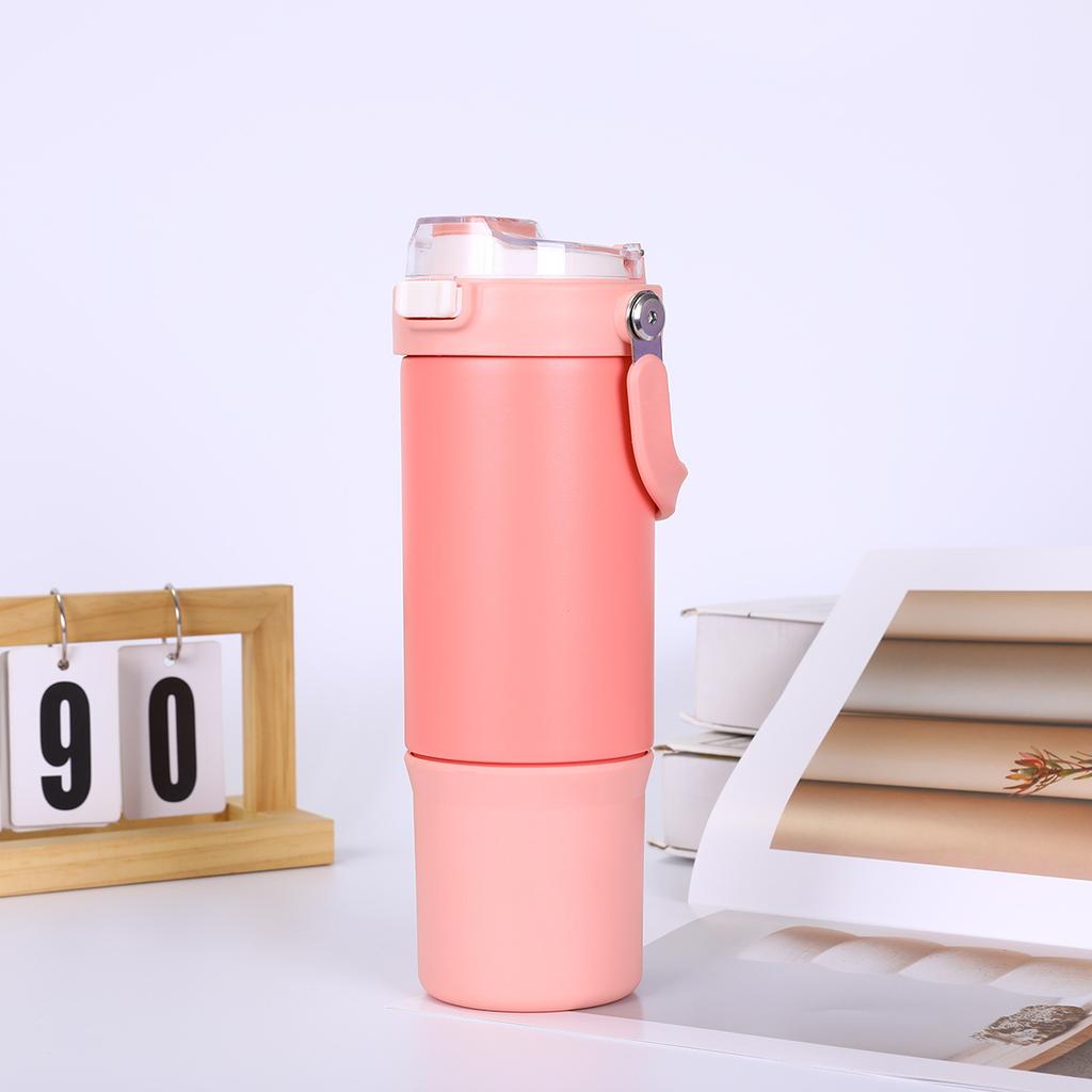 New thermal insulation coffee cup high value large capacity portable outdoor sports kettle creative bouncing straw cup thickened