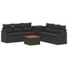 Sofa Set 8 Pcs Black Poly Rattan and Steel
