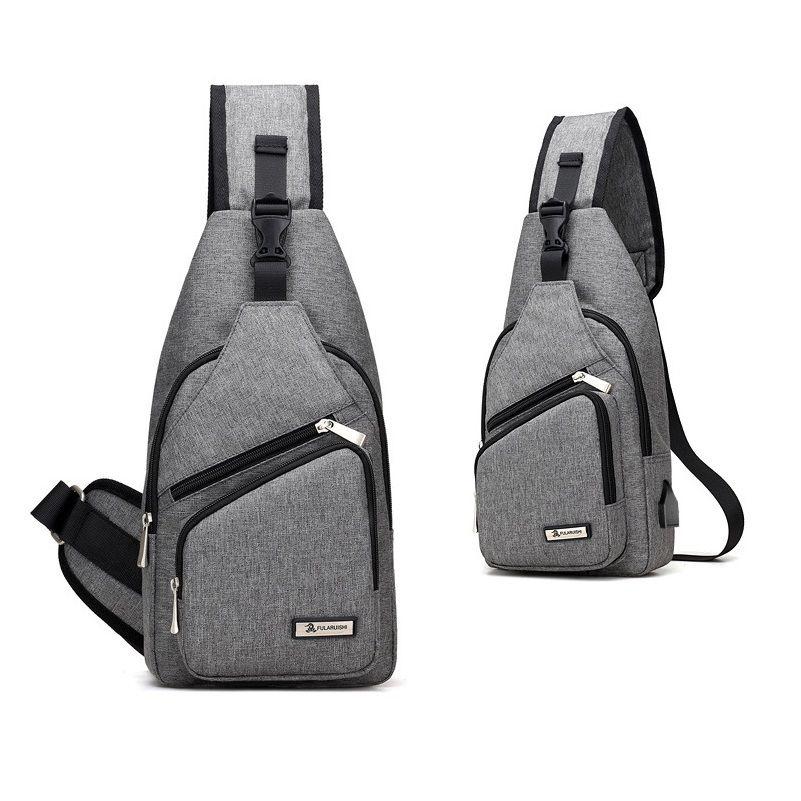 Versatile Crossbody Shoulder Bag For Men With External Usb Port And Front Pocket