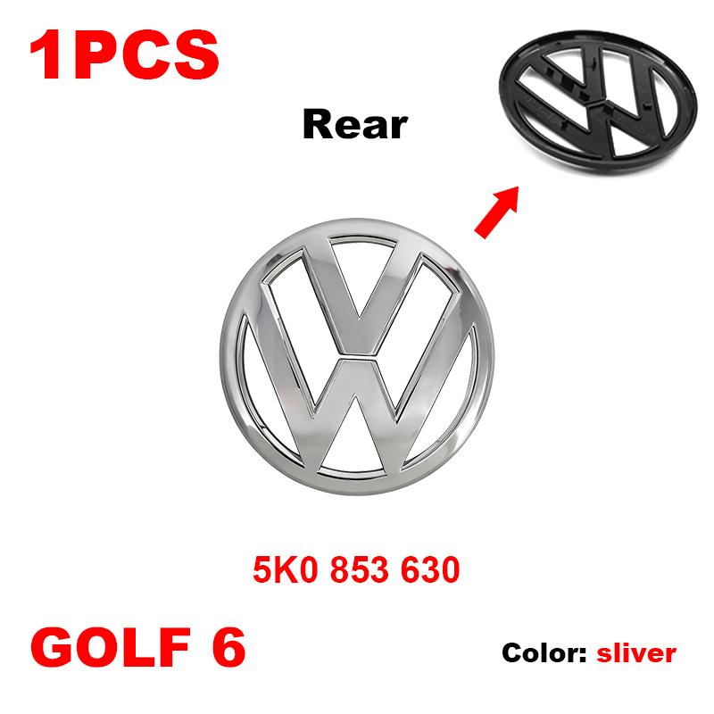 5K0853601C VW 135mm Car Front Grill Logo Emblem 110mm Rear Trunk Lid Badge For Volkswagen Golf MK6 Replacement Auto Accessories ze5