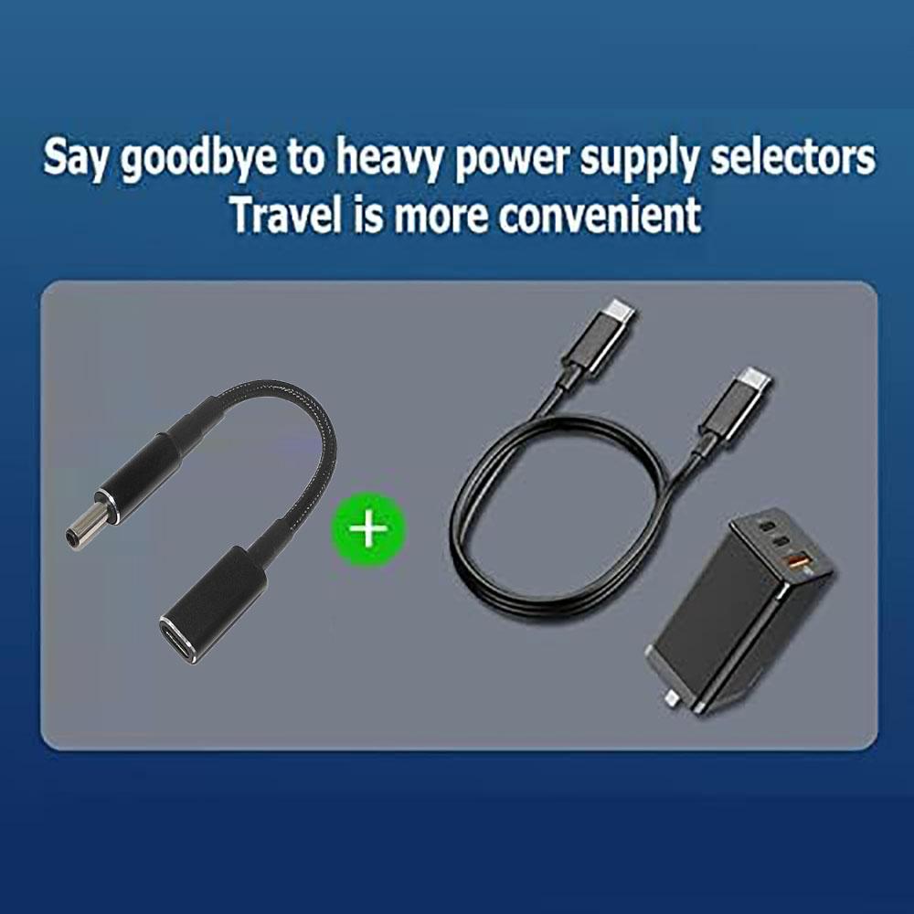 Type C Female to 4.5mm 3.0mm 100W PD Charger Cable Power Cable For Dell Laptop