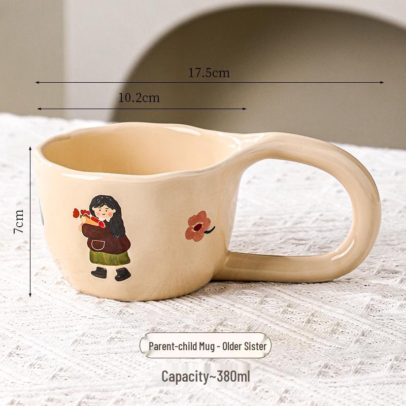Ceramic Mug: Cute Couple & Family Breakfast Cup for Home or Office