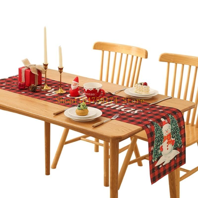 Holiday Table Runner Christmas Party Decoration Easy Cleaning Wrinkles Resistant Materials for Seasonal Celebration Top Sale