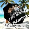Custom Name Personalized Bring Me the Horizon Print Umbrella, Auto Open Close, 8‑Rib Sturdy Frame, Commute Camping Hiking Use, Birthday Gift