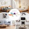 6-blades E27 Screw-on Household Silent Fan Light 3 Speeds Removable RGB Dimming Fan Light For Kitchen Bedroom Small Room