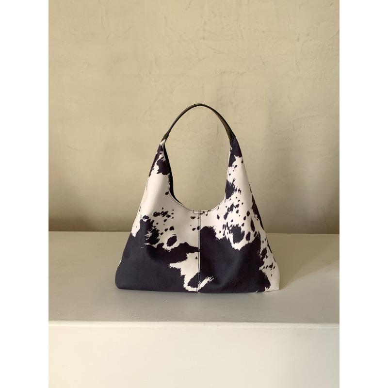 Cow Pattern Tote Bag Large Capacity Women's Trend Daily Commuter Bag New Fashion Portable Shoulder Bag Women