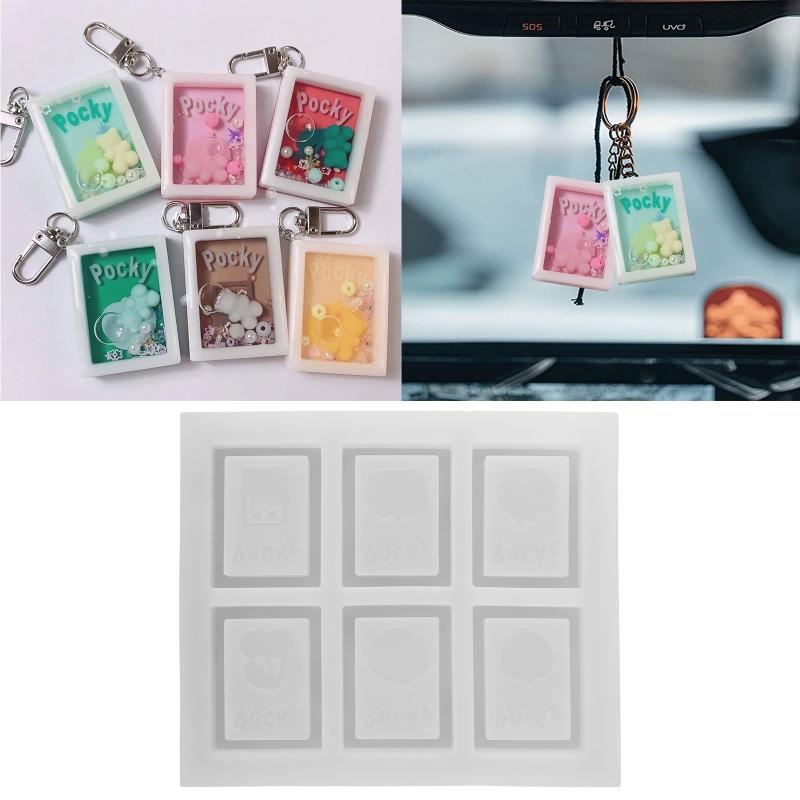 DIY Square Shape Quicksand Silicone Epoxy Mold DIY Keychain Pendant Jewelry Crafting Mould for Valentine Love Gift