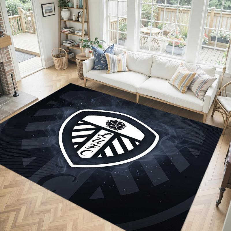 Leeds United Design Crystal Velvet Carpet Cozy Non?Slip Printed Rug For Bedroom Living Room Entrance