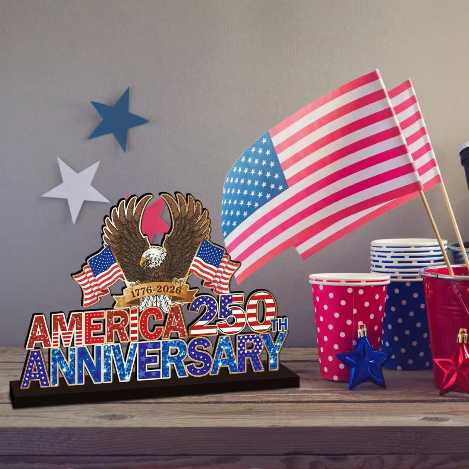 

Independence Day Wooden Desktop Ornament, Home Decoration, Celebration Commemorative Ornament one size