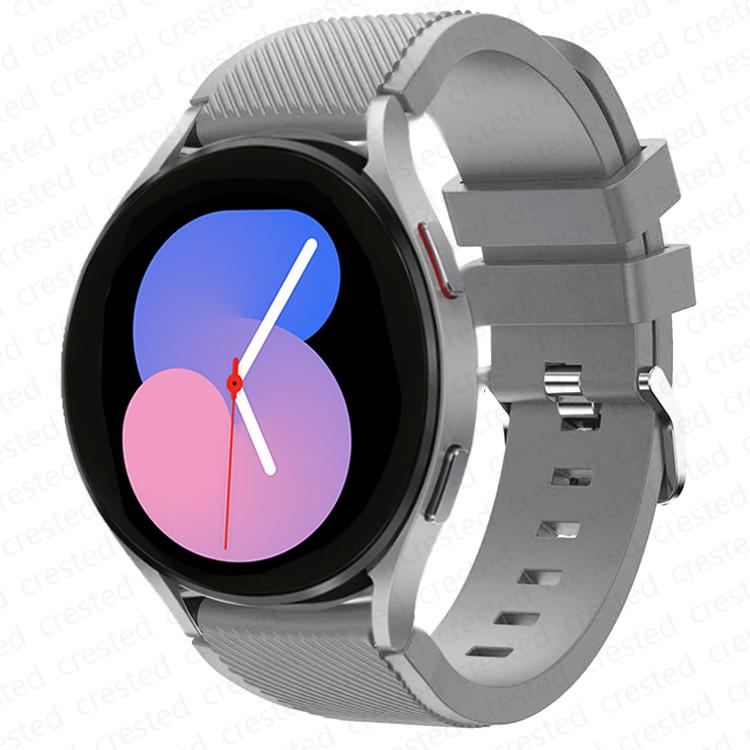 

20mm/22mm Watch Strap for Samsung Galaxy Watch 4 6 Classic/5/5 pro/46mm/3/active 2/s3/s2 Silicone bracelet galaxy watch 4 strap Galaxy 4 6-4 Classic сірий колір