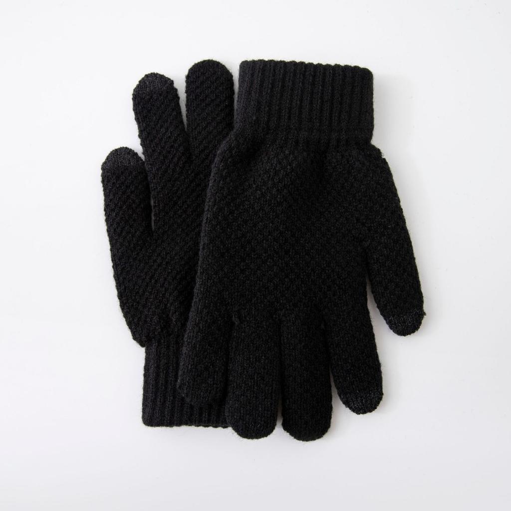 Gloves for Women In Winter, Thickened with Velvet, Korean Version, Cold Resistant, Cute, Cycling, Touch Screen, Warm, Knitted Yarn Gloves