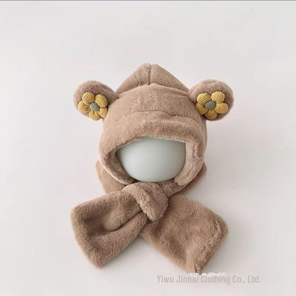 Super Cute All-in-One Baby Hat & Scarf with Windproof Ear Protection for Boys and Girls