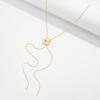 Women Y Necklace, with Pendant Tassel, Adjustable Gold Snake Bone Chain, Pull-Out Design Anti-Oxidation Alloy Jewelry