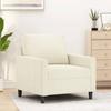 VidaXL Armchair, Seat with Cushion, Relaxation Chair with Backrest, TV Armchair for Living Room, Modern, Cream 359187