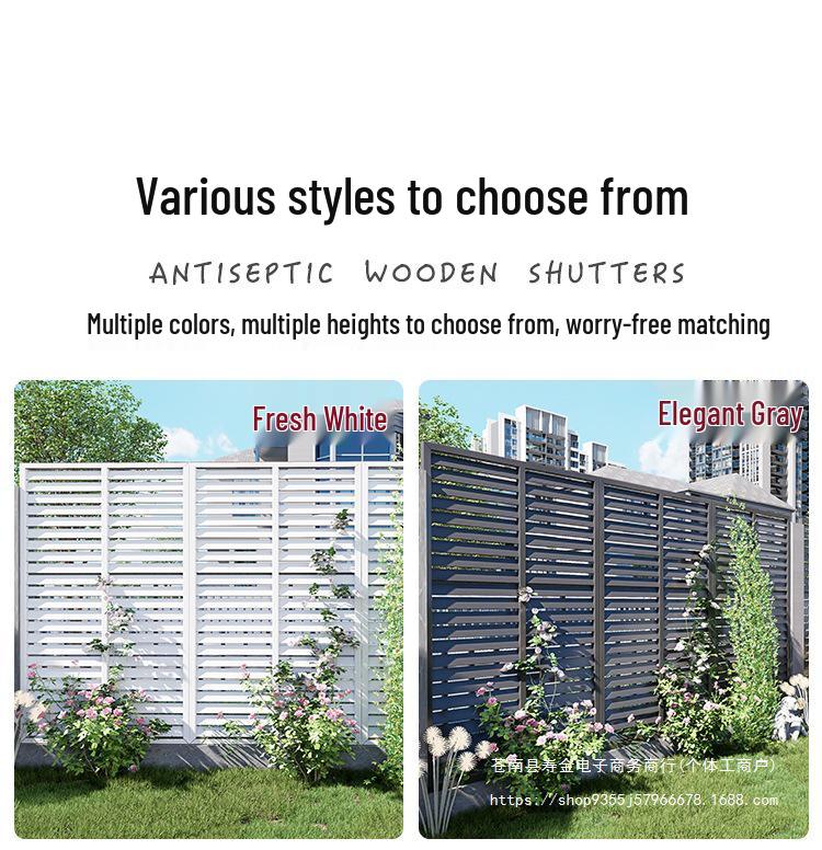 Outdoor Privacy Screen: Louvered Wood Fence for Gardens and Courtyards