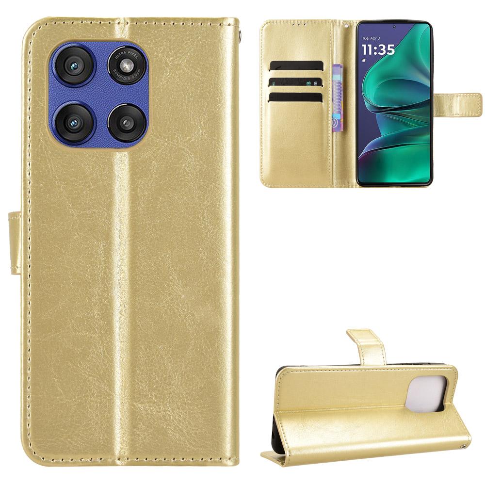 

For Motorola Moto G Stylus 5G /Motorola Edge 60 Stylus 5G PU Leather Case with Strap Crazy Horse Texture Phone Wallet Cover C