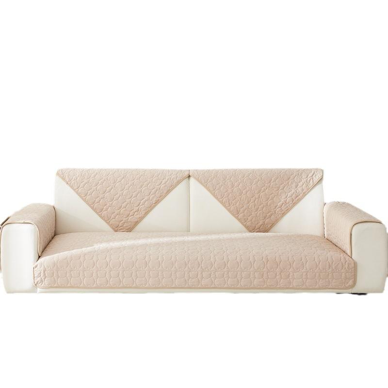 Winter Plush Sofa Cushion Solid Color Cream Style Cartoon Bear Sofa Cover Warm Non-Slip Cover Winter Cushion