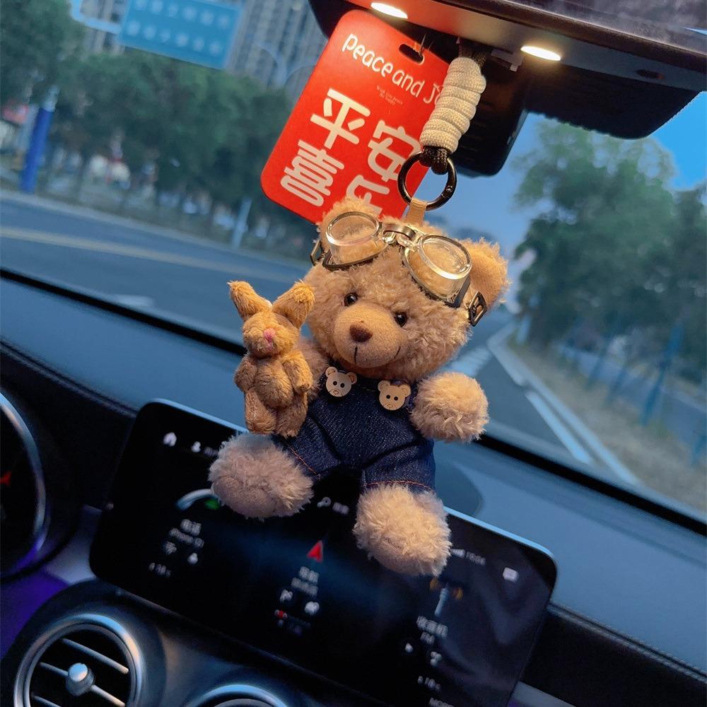 Ciondolo per Auto Orso di Peluche Creativo Carino Lussuoso di Alta Gamma Ciondolo da Appendere per Auto Specchietto Retrovisore Interno Auto Musa