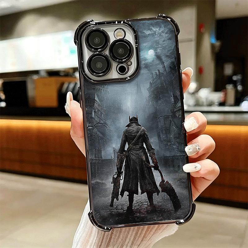 B-Bloodborne Game Plating Phone Case For Iphone 16 17 Pro Max Air 16E 14 15 Plus 12 13 Mini Anti-Fall Airabag Cover
