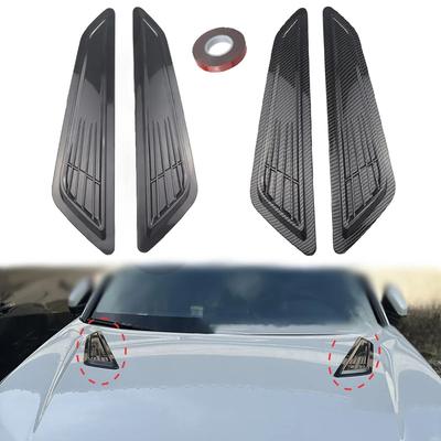 2pcs Car Decorative Front Hood Vent Covers Universal Fender Side Vent Cover, Decorative Air Outlet Scoop, Auto Exterior Accessor