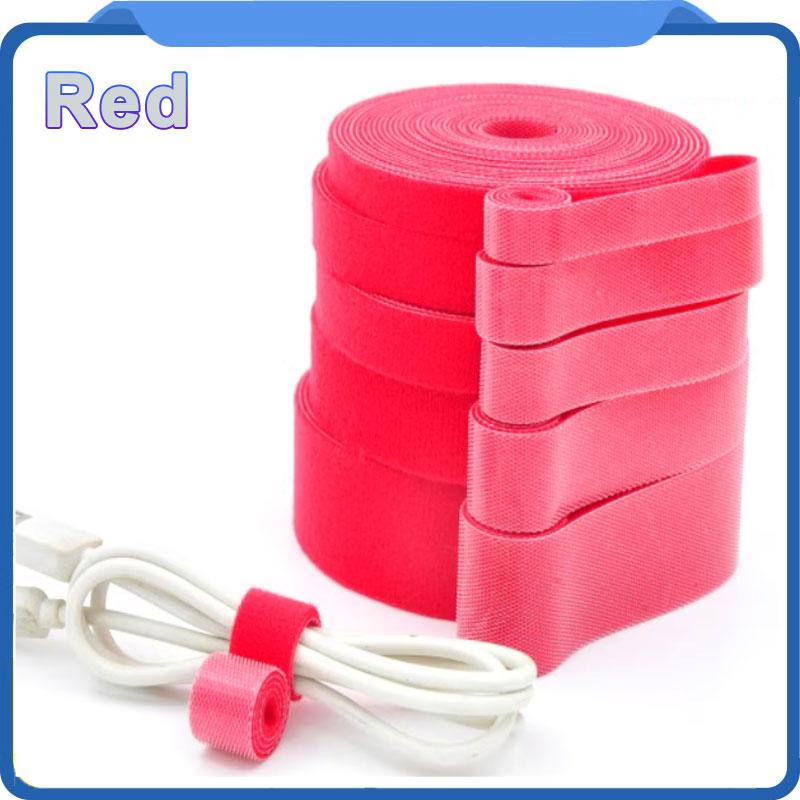 1Meter Reusable Fastening Tape Cable Ties Wrap Double Sided Hook-and-Loop Cable Straps Management Tape Home Office Organizer
