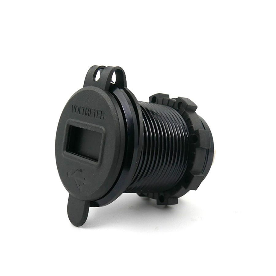 12V/24V Car Cigarette Lighter Socket Dual USB 2.1A Charger Digital LED Voltmeter