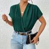 Summer Sexy Women Bodysuits Batwing Sleeve Solid V Neck Rompers
