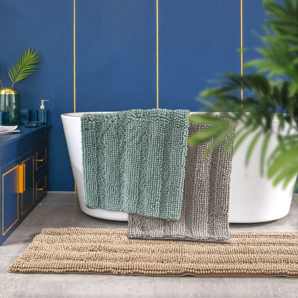 Shaggy Hair Chenille Bath Mat Non-Slip Kitchen Floor Mat Practical Small Carpet  Bedroom