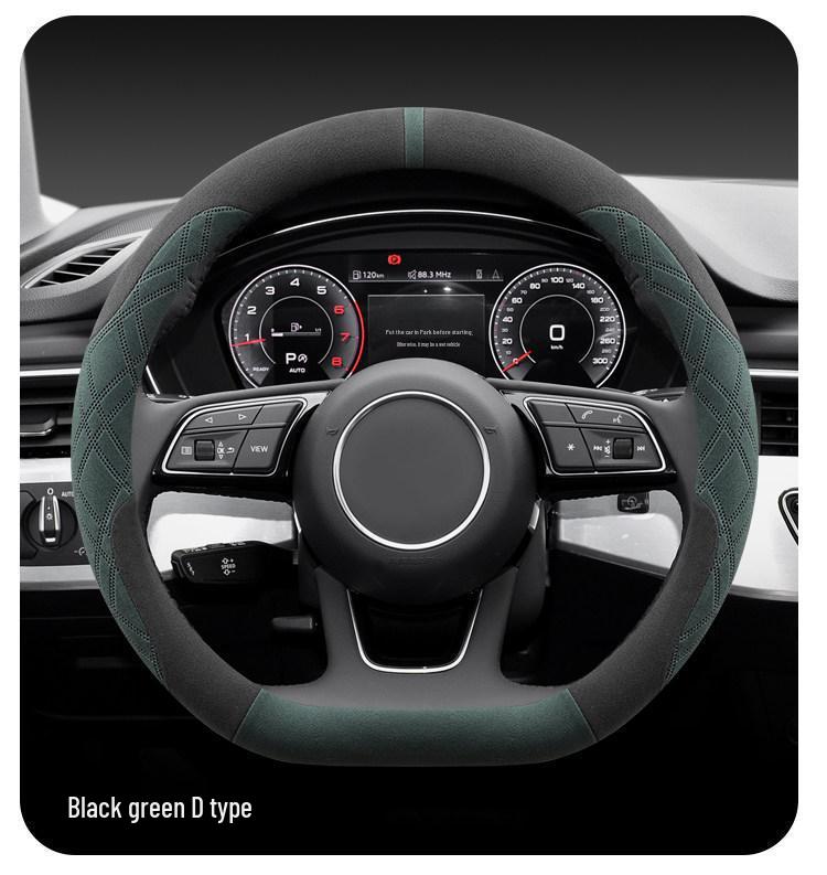 Ultra-Thin Non-Slip Suede Steering Wheel Cover, Fits 25/26 Mercedes-Benz EQE, Winter-Ready