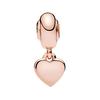 Solid Color Heart Shape Design Pendant Women Pendant Rose-Gold 787026NPR