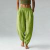 Women's Cotton Linen Pants Casual Elastic Waist Color Jogger Pants Comfy Beach Vacation Trousers With Pockets