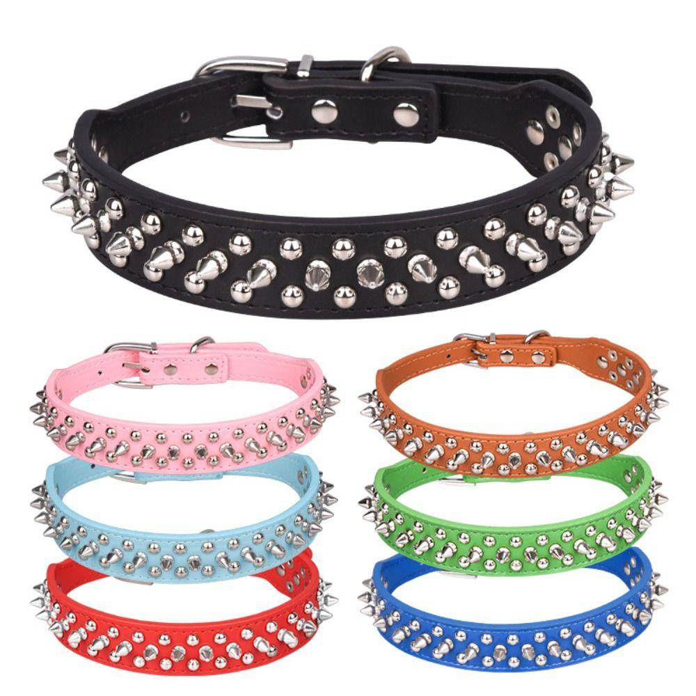 Anti-Bite Spiked Pet Dog Collar Padded Design Studded Pet Collar For Bulldog Pug Puppy