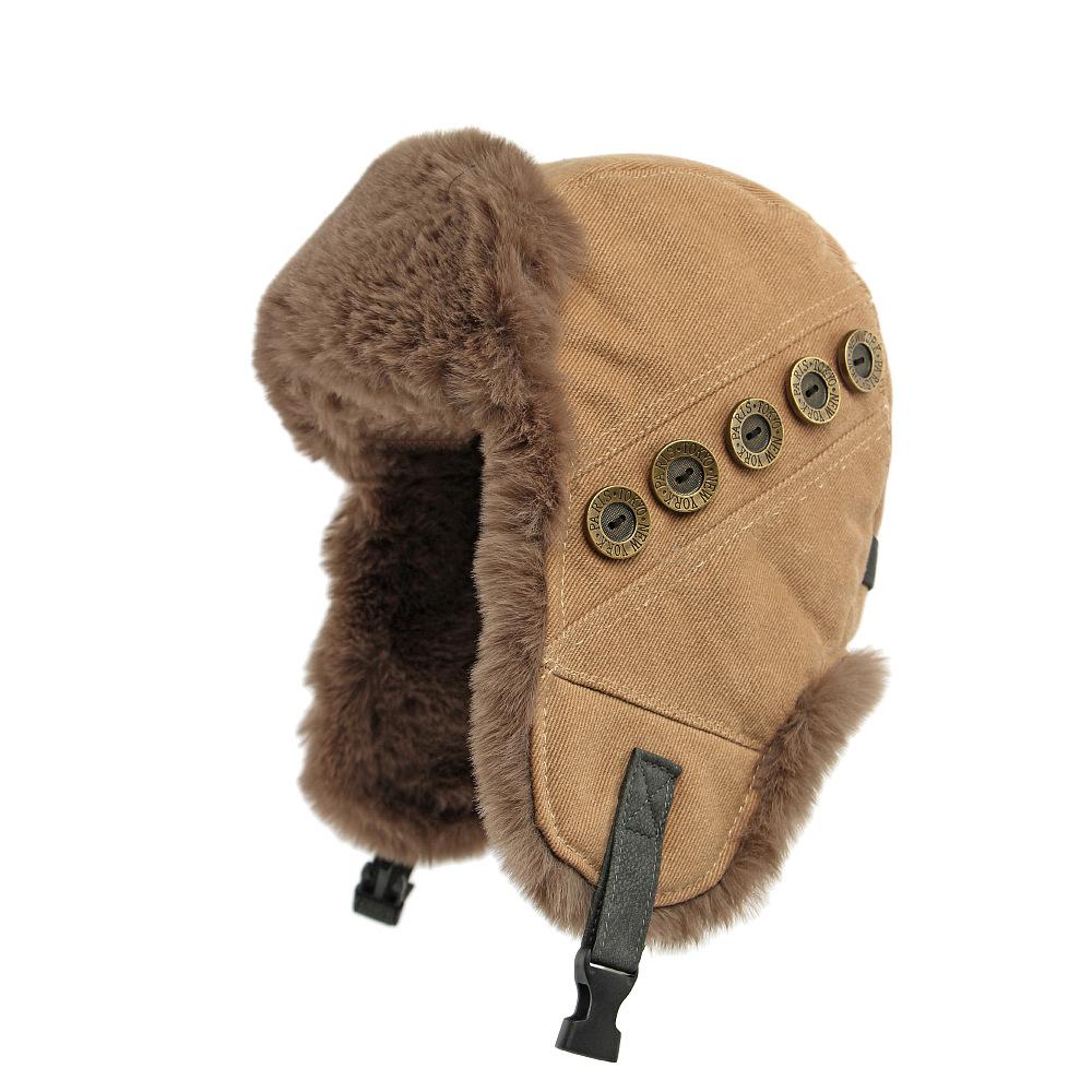 Bombermütze Herren Damen Winter Warm Kalt Mütze Imitation Kaninchen Plüsch Ohrenschutz Winddicht Skimütze