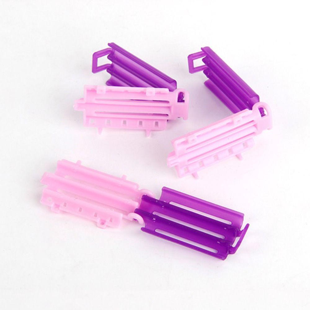 50pcs/bag Purple Fluffy Clamps Rollers Pink DIY Curler Reusable Perm Hair Clip  Professional