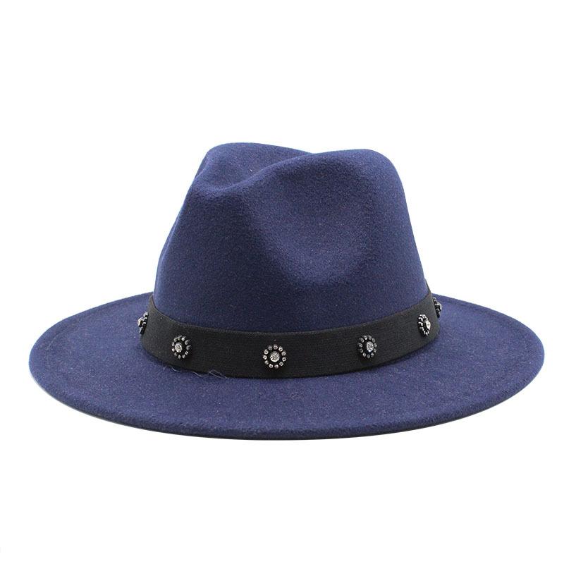 Top Hat British Classic Jazz Hat Wool Hat Big Eaves Hat Flat Edge Jazz Hat