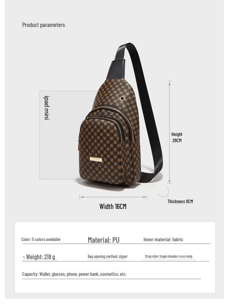 Women's Leopard Print Chest & Waist Bag - European & American Fashion, Large Capacity, Single Shoulder, Crossbody, Commuting & Phone Storage Bag