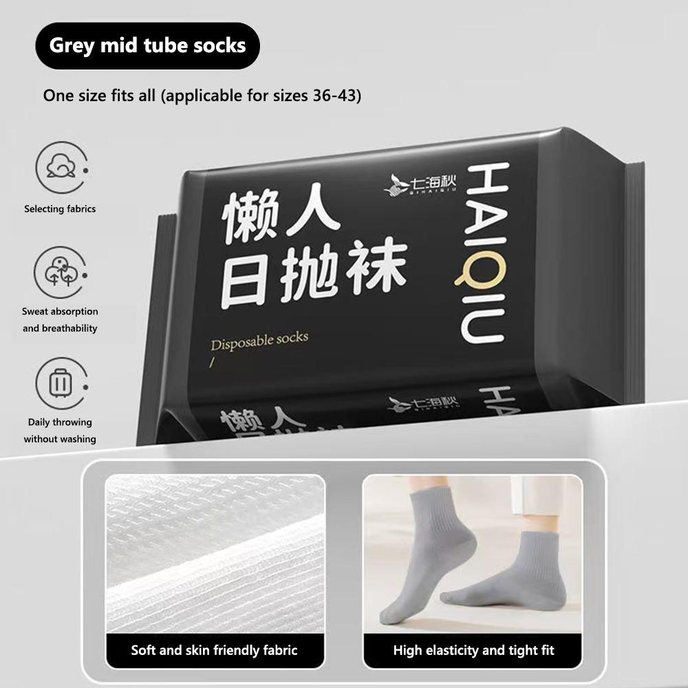 White Black Grey Disposable Socks 36-43 Travel Supplies Socks Portable Disposable Stocking  Unisex