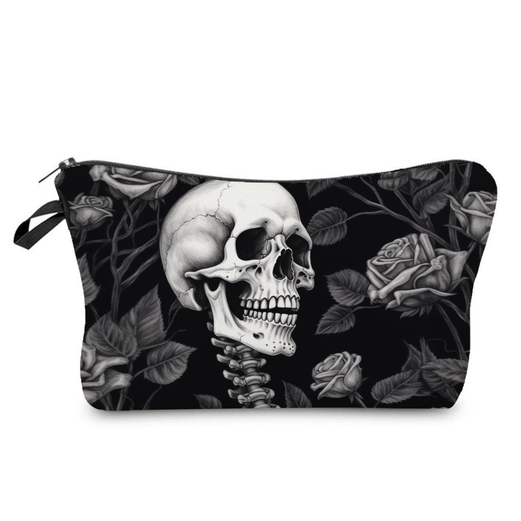 Women Skull Print Cosmetic Bag Toiletries Organize Travel Storage Case 6359