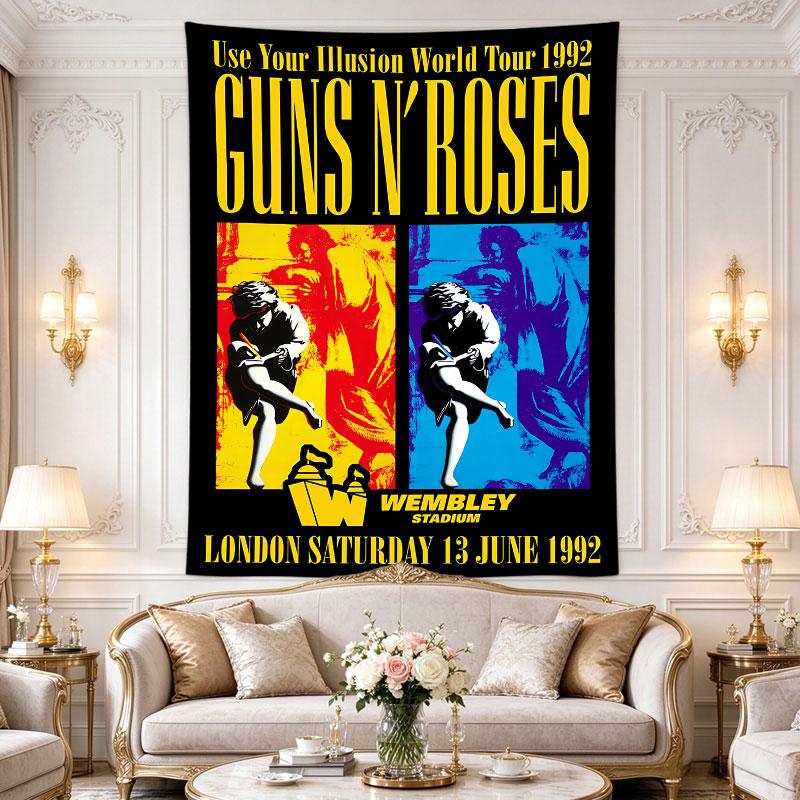 Guns N Roses Use Your Illusion 1992 Wembley Split Art Poster