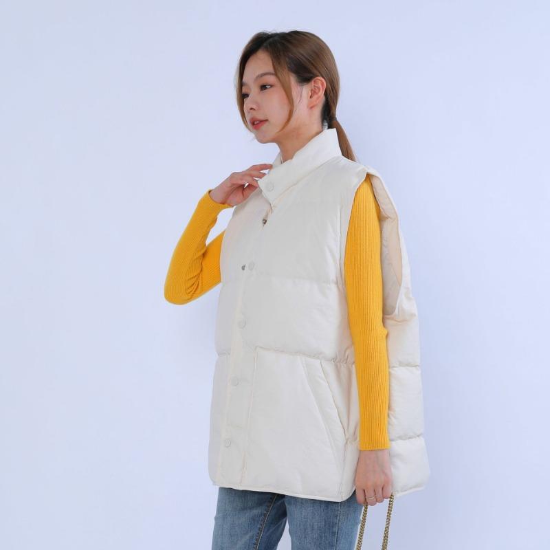 Feather Loose White Duck Down Simple Sleeveless Stand-up Collar Vest Women's New Down Vest